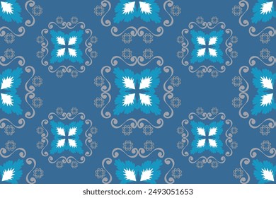 Damask seamless pattern embroidery oriental flora, Aztec geometric art ornament print. Design for carpet, cover wallpaper, wrapping, fabric, clothing, fashion item.