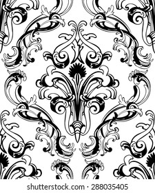 Damask seamless pattern. EPS 10 vector illustration without transparency.
