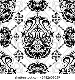 Damask seamless pattern EPS vector,Damask floral seamless pattern.Scandinavian folk style flower.Modern traditional texture ornaments,sweden nordic vector illustration textile,fabric,wallpaper,islamic