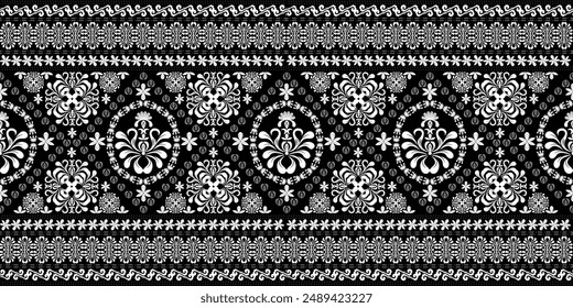 Damask seamless pattern EPS vector,Digital Moroccan,Arabic tale,Islamic pattern,Damask ikat ethnic of paisley and decorative floral branches.Indian motif background,floral embroidery for print,fabric