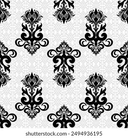 Damask seamless pattern EPS vector,Digital Moroccan,Arabic tribal,Islamic pattern,Damask ikat ethnic of paisley and decorative floral branches.Indian motif background,floral embroidery for print,batik