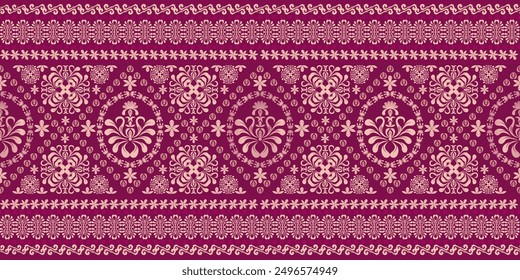 Damast nahtloses Muster EPS Vektor,Digital marokkanisch,Arabische Geschichte,Islamisches Muster,Damast ikat ethnisch von Paisley und dekorative florale Zweige.Indisches Motiv Hintergrund,florale Stickerei für Druck,Stoff