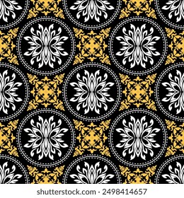 Damask seamless pattern EPS vector,Islamic pattern,Damask ikat ethnic of paisley and decorative floral branches.Indian motif Vector metallic gold background,floral embroidery,oriental for print,fabric
