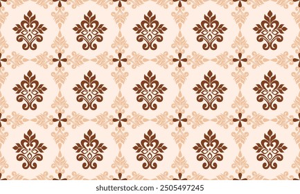 Damask seamless pattern, ethnic pattern.Oriental flora Damask design embroidery, Indian pattern aztec geometric art background. Art ornament print design for carpet,cover wallpaper,wrapping,fabric