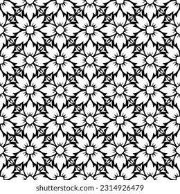 Damask seamless pattern. Fine vector traditional oriental black and white ornament