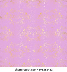 Damask seamless pattern. Fine vector traditional ornament with oriental golden elements