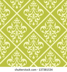 damask seamless pattern with floral elements