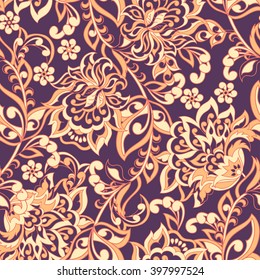 Damask Seamless Pattern. Floral vintage wallpaper