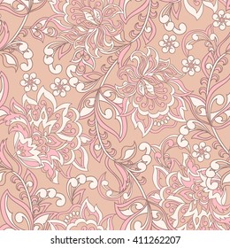 Damask Seamless Pattern. Floral vintage wallpaper