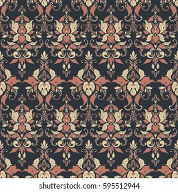 Damask Seamless Pattern. Floral vintage wallpaper