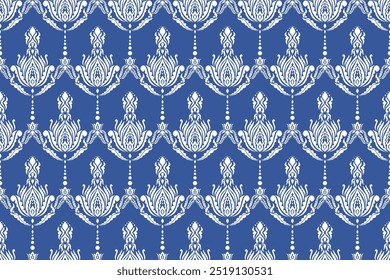 Damask seamless pattern hand draw. Vector classical luxury old fashioned damask ornament, royal victorian seamless texture for wallpapers, textile, wrapping. Vintage exquisite floral baroque template