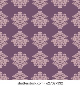 Damask seamless pattern intricate design. Luxury royal ornament, victorian texture for wallpapers, textile, wrapping. Exquisite floral baroque lacy flourish in vintage pastel colors.