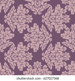 Damask seamless pattern intricate design. Luxury royal ornament, victorian texture for wallpapers, textile, wrapping. Exquisite floral baroque lacy flourish in vintage pastel colors.