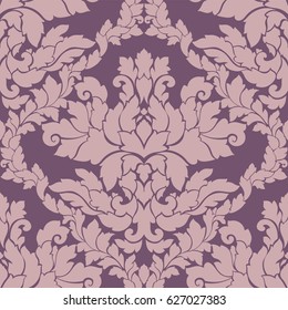 Damask seamless pattern intricate design. Luxury royal ornament, victorian texture for wallpapers, textile, wrapping. Exquisite floral baroque lacy flourish in vintage pastel colors.