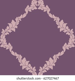 Damask seamless pattern intricate design. Luxury royal ornament, victorian texture for wallpapers, textile, wrapping. Exquisite floral baroque lacy flourish in vintage pastel colors.