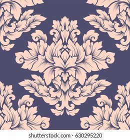 Damask seamless pattern intricate design. 