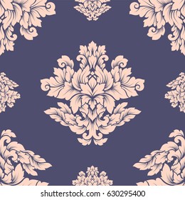 Damask seamless pattern intricate design. 