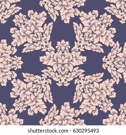 Damask seamless pattern intricate design. 