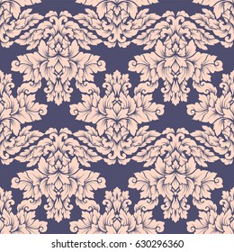 Damask seamless pattern intricate design. 