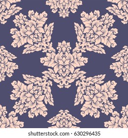 Damask seamless pattern intricate design. 