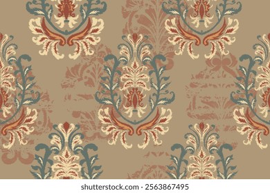 damask seamless pattern, motif, fabric, wallpaper, background, etc.