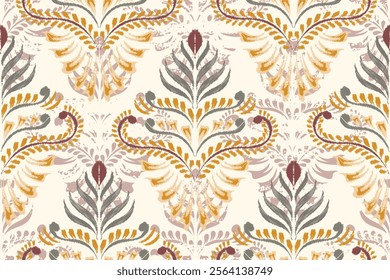 damask seamless pattern, motif, fabric, wallpaper, background, etc.