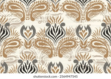 damask seamless pattern, motif, fabric, wallpaper, background, etc.