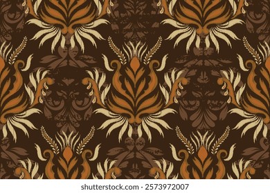 damask seamless pattern, motif, fabric, wallpaper, background, etc.