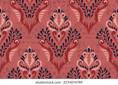 damask seamless pattern, motif, fabric, wallpaper, background, etc.