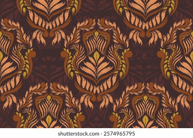 damask seamless pattern, motif, fabric, wallpaper, background, etc.
