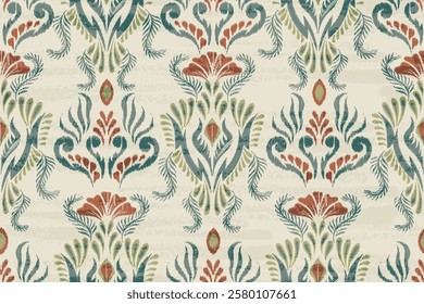 damask seamless pattern, motif, fabric, wallpaper, background, etc.