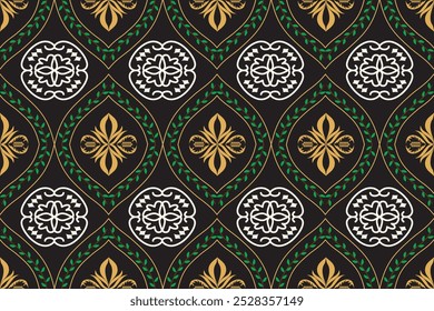 Damask seamless pattern.  Navajo tribal vector seamless pattern. Native American ornament. Ethnic South Western decor style. Boho geometric
