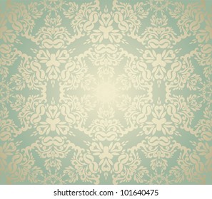 Damask Seamless Pattern on gradient light background