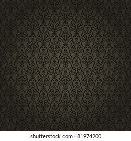 Damask seamless pattern on gradient background. Could be used as repeating wallpaper, textile, wrapping paper, background, etc.