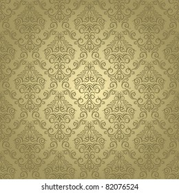 Damask seamless pattern on gradient background. Could be used as repeating wallpaper, textile, wrapping paper, background, etc.