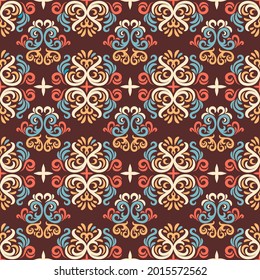 Damask Seamless Pattern, Ornament for fabric, wallpaper, packaging. Decorative print
