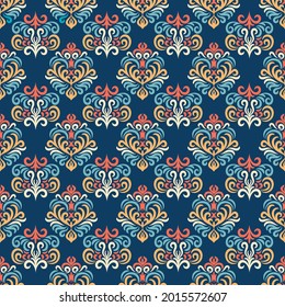 Damask Seamless Pattern, Ornament for fabric, wallpaper, packaging. Decorative print