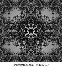 Damask seamless pattern repeating background. gray floral ornament in baroque style. 