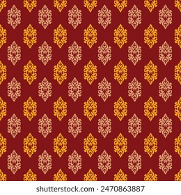 Damask Seamless pattern in tribal, folk embroidery, Indian style. Aztec geometric art ornament print.Design for carpet, cover.wallpaper, wrapping, fabric, clothing	