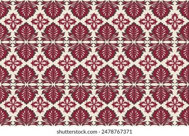 Damask Seamless pattern in tribal, folk embroidery, Indian style. Aztec geometric art ornament print.Design for carpet, cover.wallpaper, wrapping, fabric, clothing	