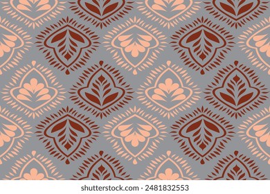 Damask Seamless pattern in tribal, folk embroidery, Indian style. Aztec geometric art ornament print.Design for carpet, cover.wallpaper, wrapping, fabric, clothing