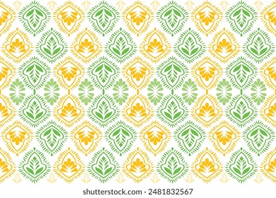 Damask Seamless pattern in tribal, folk embroidery, Indian style. Aztec geometric art ornament print.Design for carpet, cover.wallpaper, wrapping, fabric, clothing