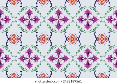 Damask Seamless pattern in tribal, folk embroidery, Indian style. Aztec geometric art ornament print.Design for carpet, cover.wallpaper, wrapping, fabric, clothing