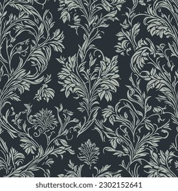 Damask seamless pattern vector art