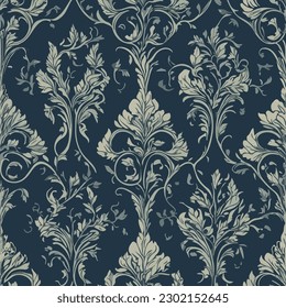 Damask seamless pattern vector art