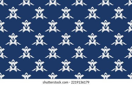 Damask seamless pattern vector seamless background wallpaper Fleur de Lis pattern African Digital texture Design for print printable fabric saree border.