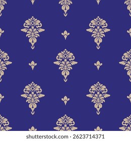 Damask seamless pattern vector background. baroque style pattern. Luxury textile. Graphic ornate pattern for wallpaper, fabric, packaging, wrapping. Damask floral ornament.