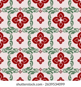 Damask seamless pattern vector background. baroque style pattern. Luxury textile. Graphic ornate pattern for wallpaper, fabric, packaging, wrapping. Damask floral ornament.