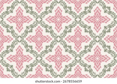 Damask seamless pattern vector background. baroque style pattern. Luxury textile. Graphic ornate pattern for wallpaper, fabric, packaging, wrapping. Damask floral ornament