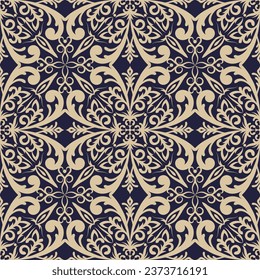Damask seamless pattern. Vector classical luxury ornament, royal victorian texture for wallpapers, textile, wrapping. Vintage exquisite baroque background.